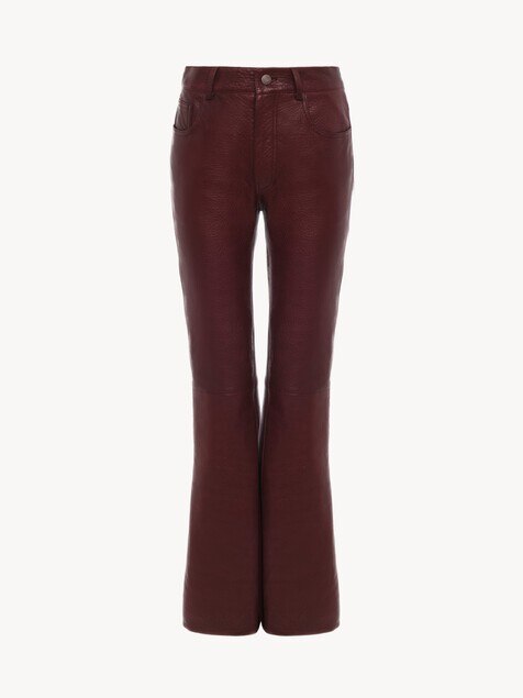 Pantalones acampanados de cuero