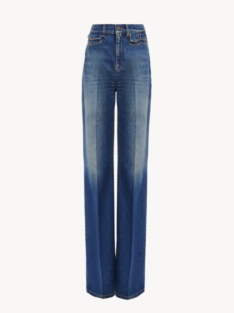 High-rise flare jeans in denim