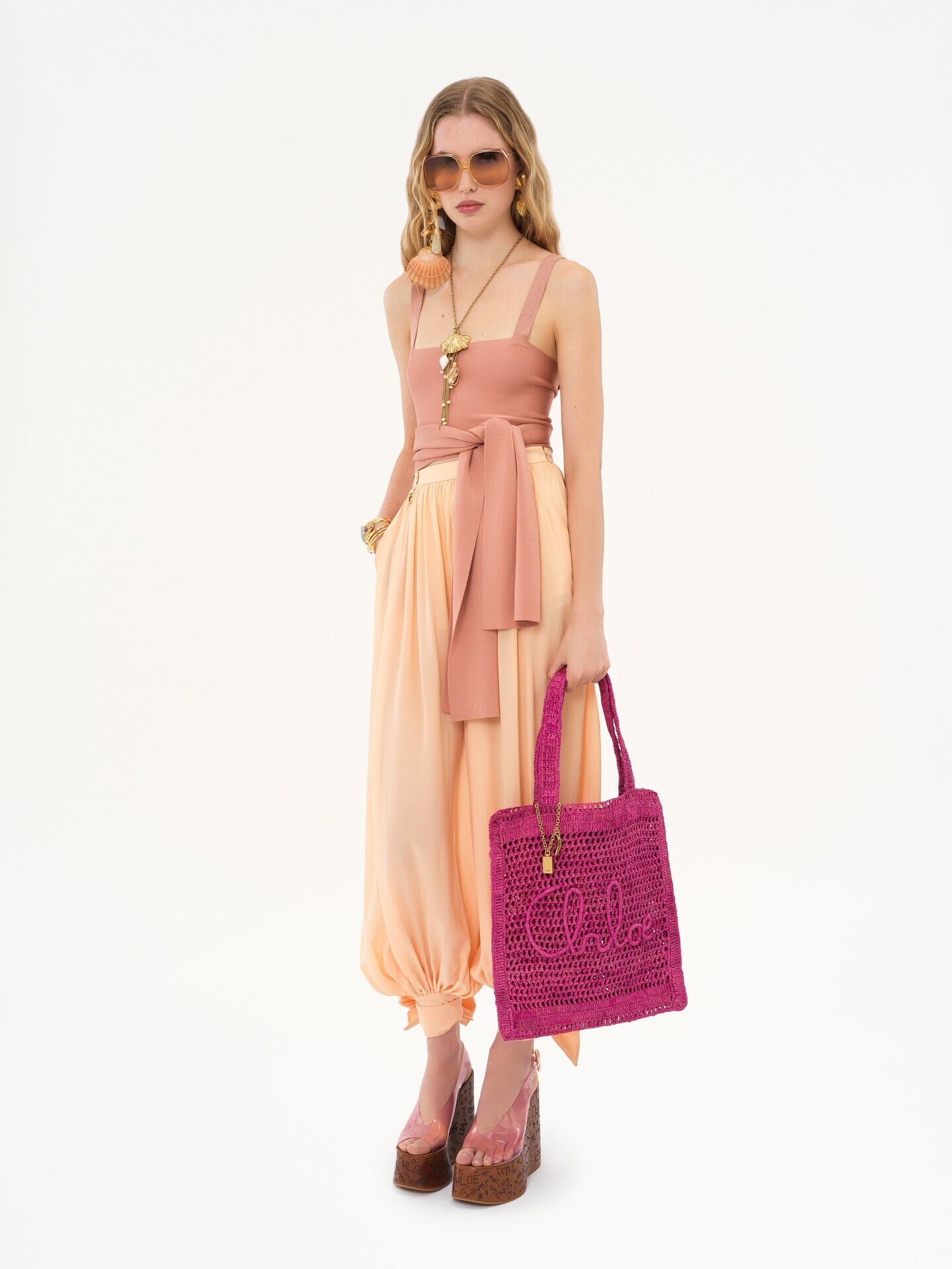 Bolso tote Summer Banana de rafia - 8