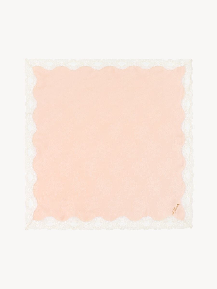 The Chlo&eacute; Poetic square scarf in silk & lace - 1