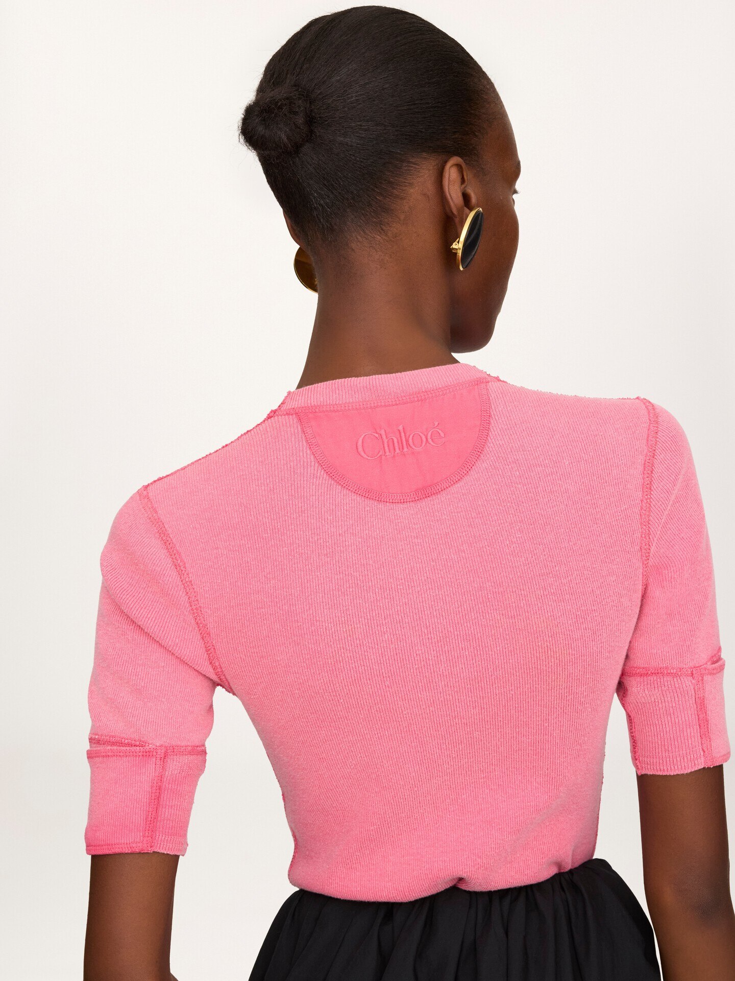 Short-sleeve Henley shirt in cotton jersey - 5