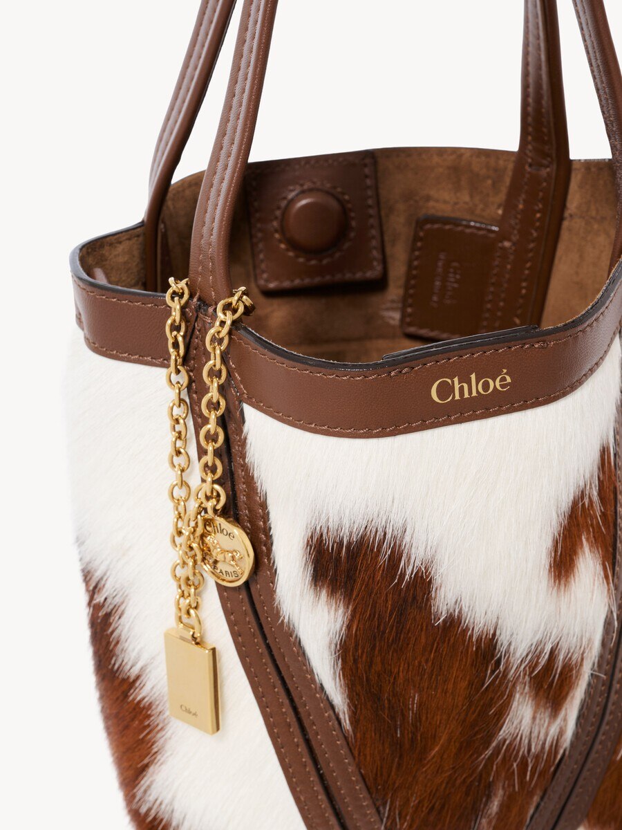 Small Chlo&eacute; Spin tote bag in hair-on leather - 8