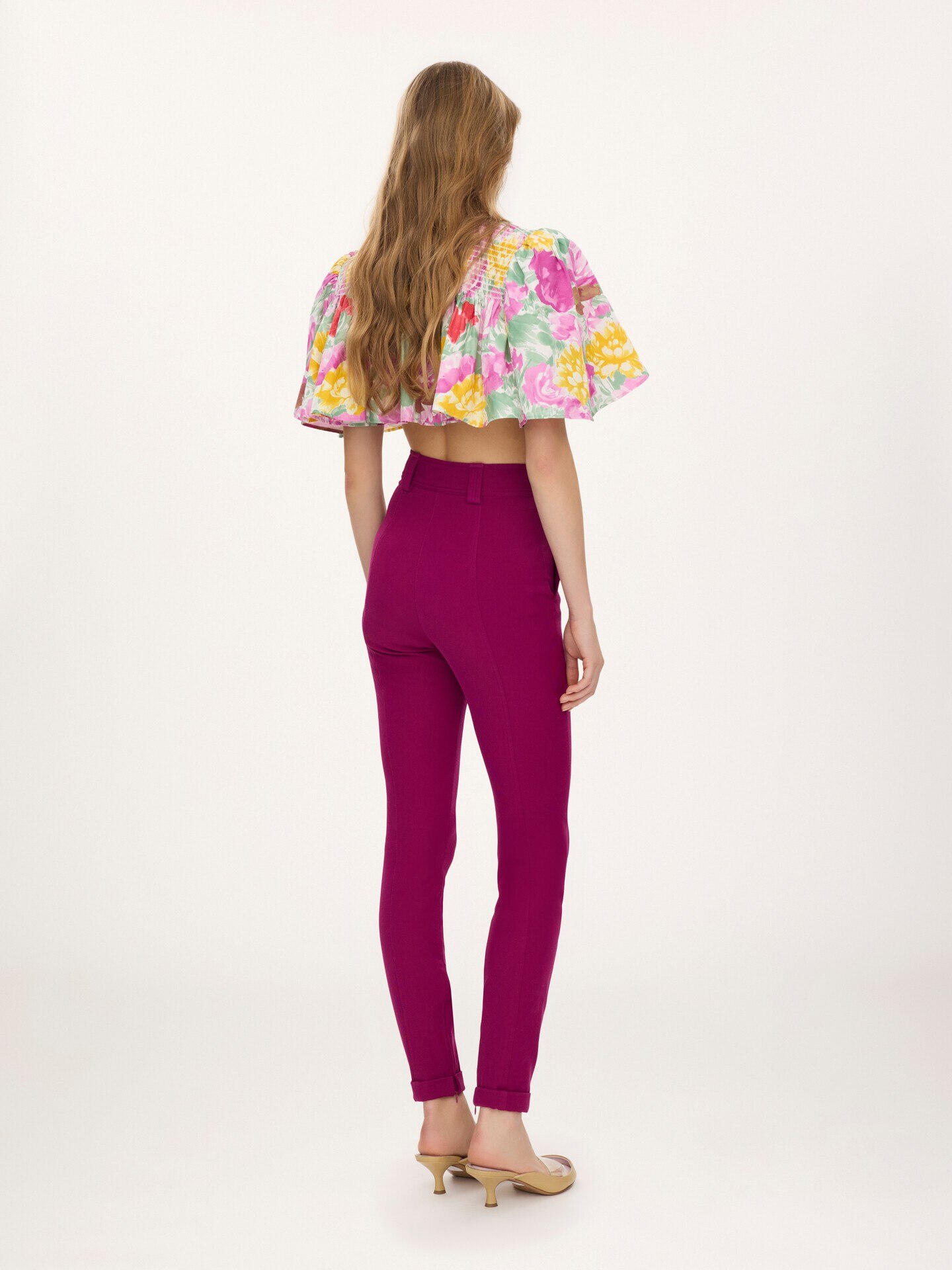 Fitted high-rise trousers in stretch tricotine - 5