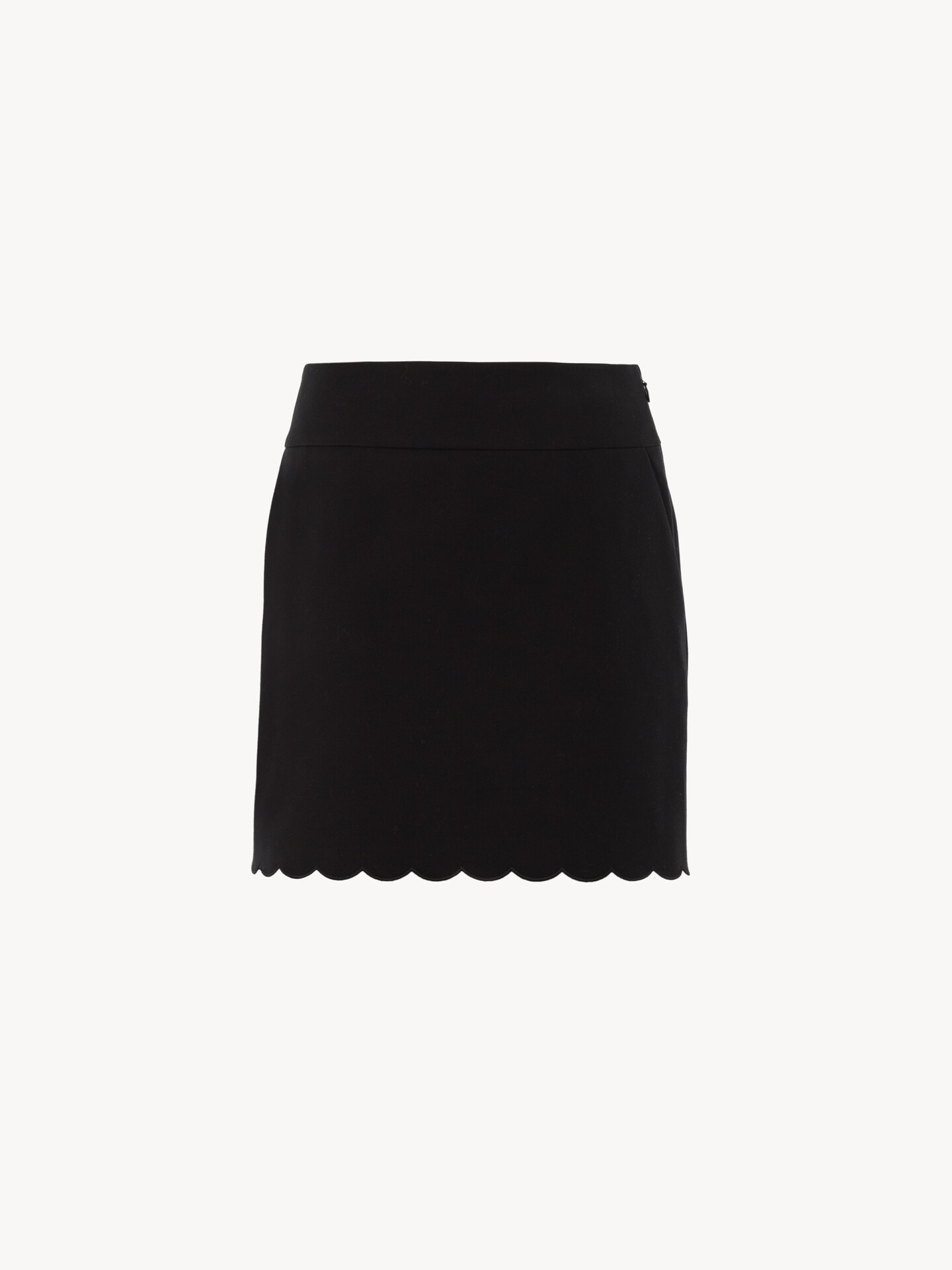 Minifalda festoneada de suave tricotina de algod&oacute;n - 1