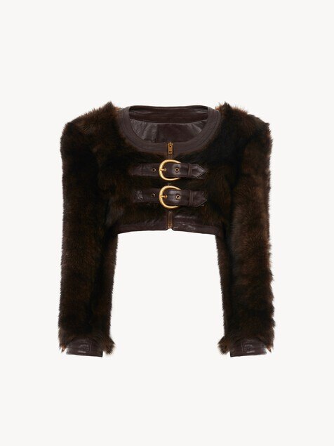 Chaqueta Spencer cropped de cuero