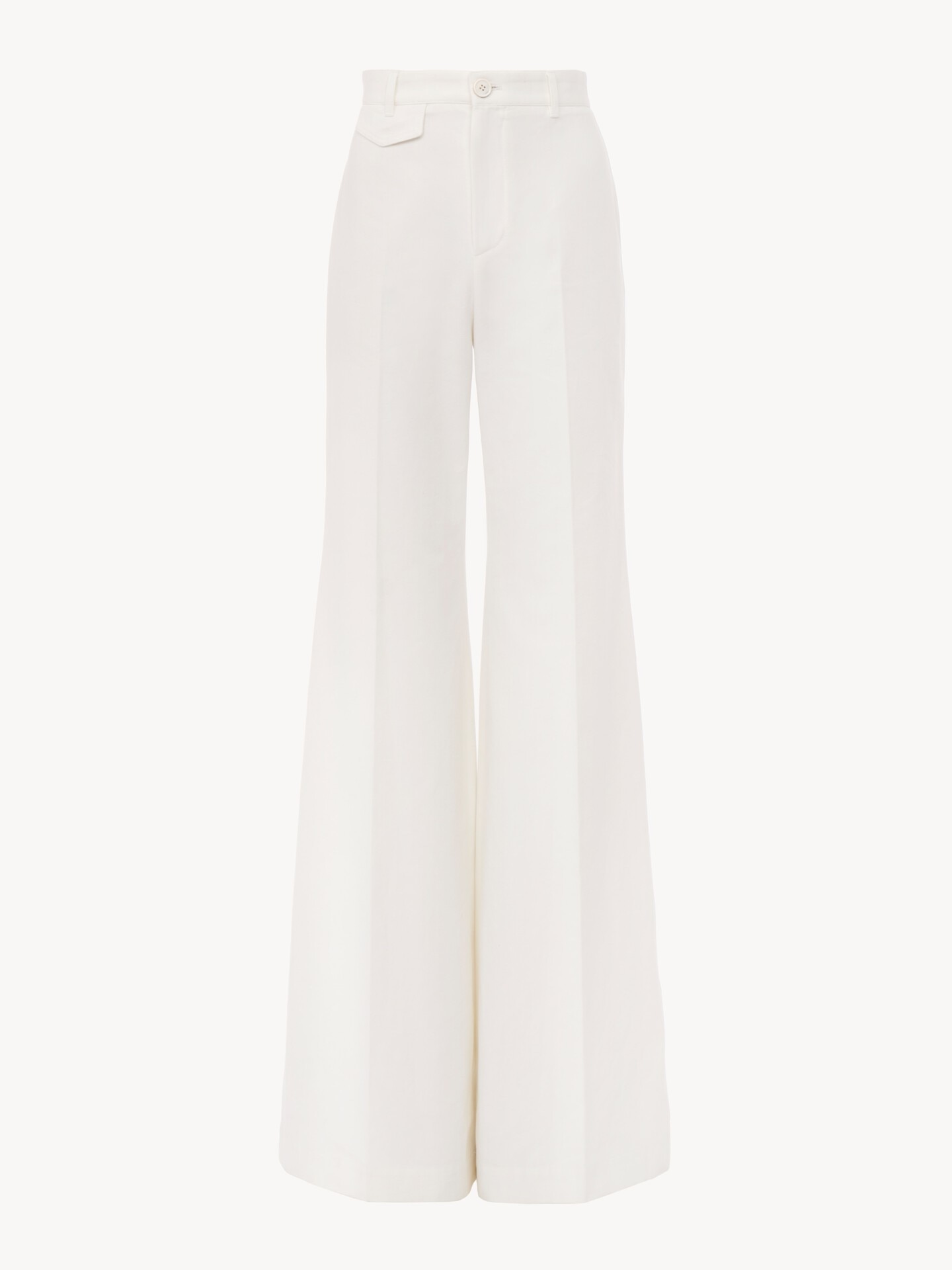 High-rise flared trousers in cotton canvas - 2