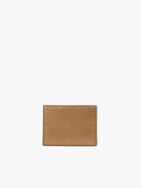 Envelope card holder in metallic leather