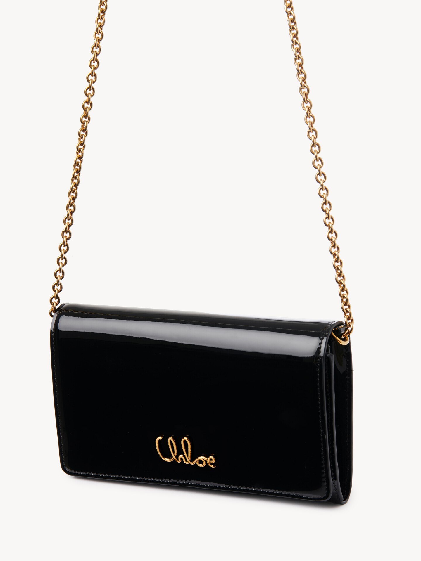 Chloé Iconic flap wallet on chain in patent leather - 5