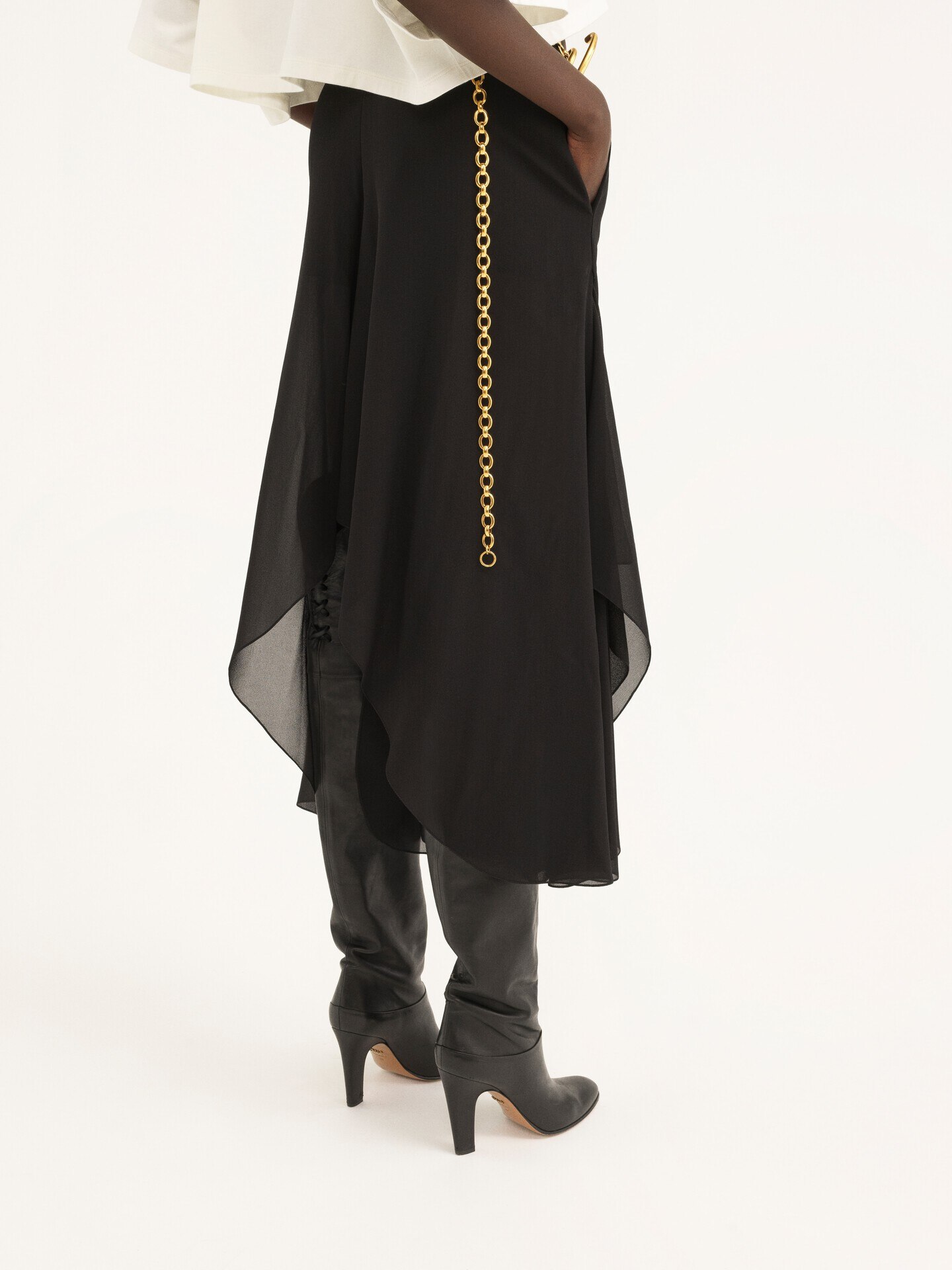 Fluid trousers in silk georgette - 6