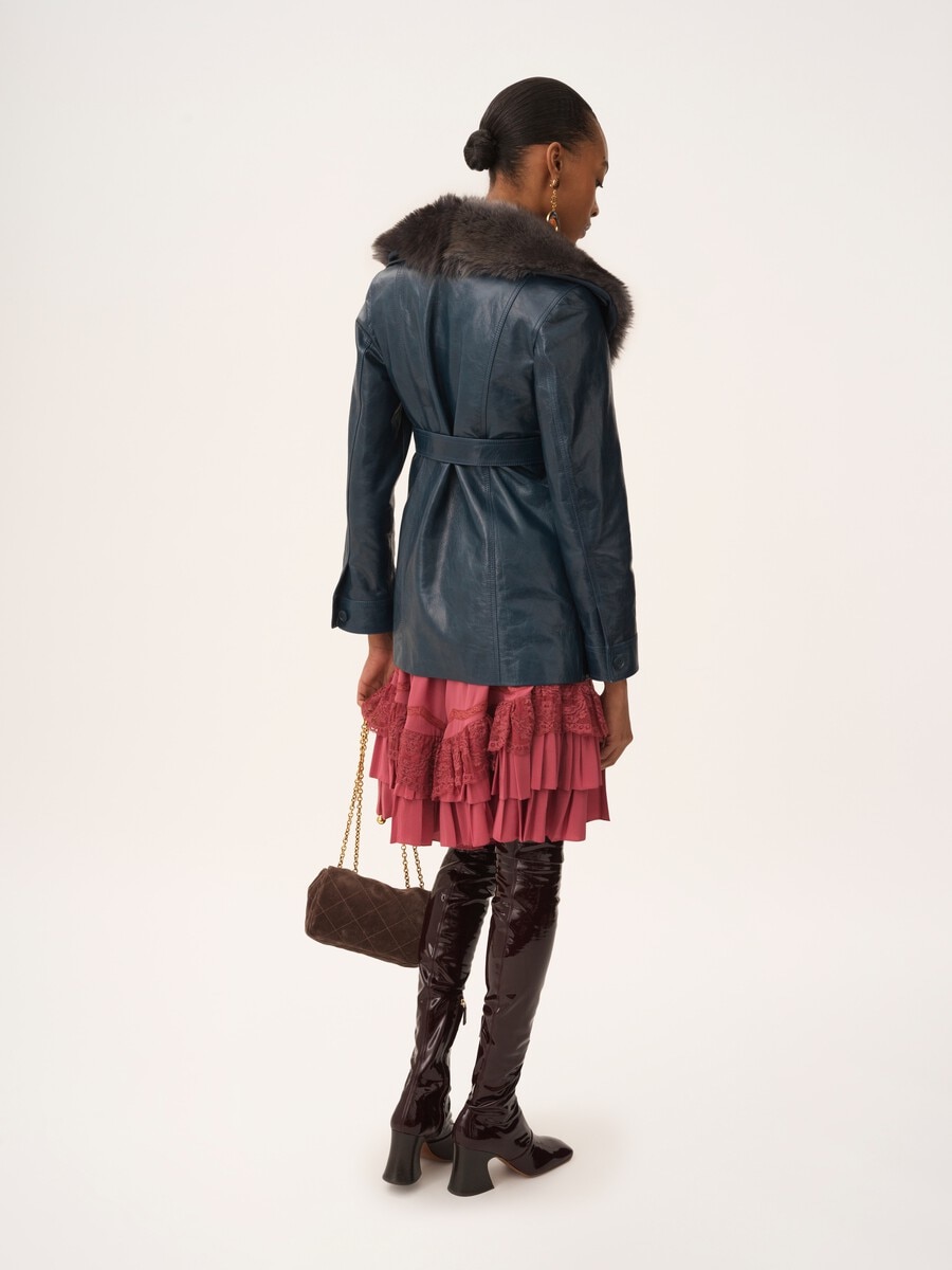 Short coat in leather - 5