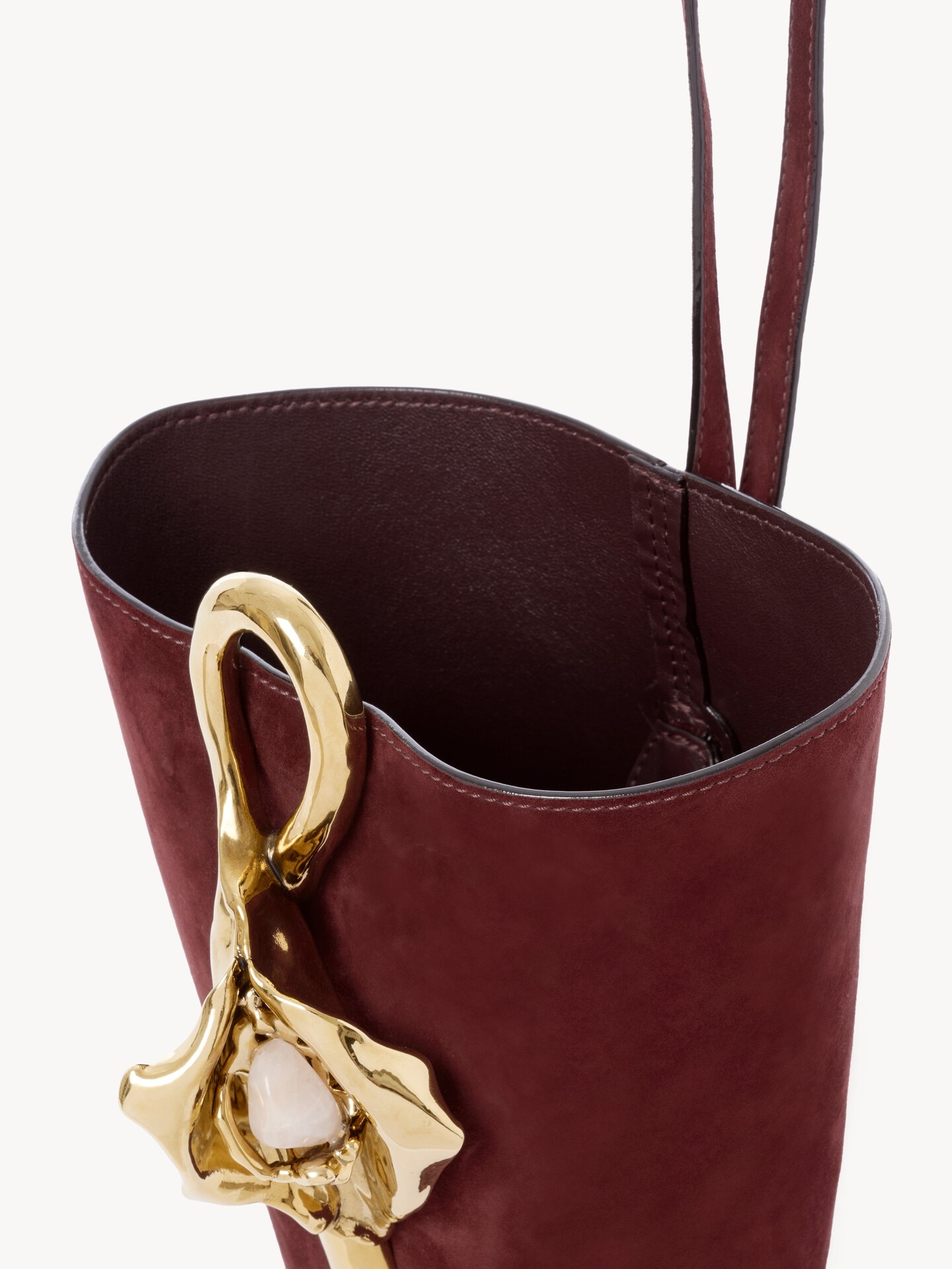 Small Eden Treasures wristlet bucket bag in suede leather - 6