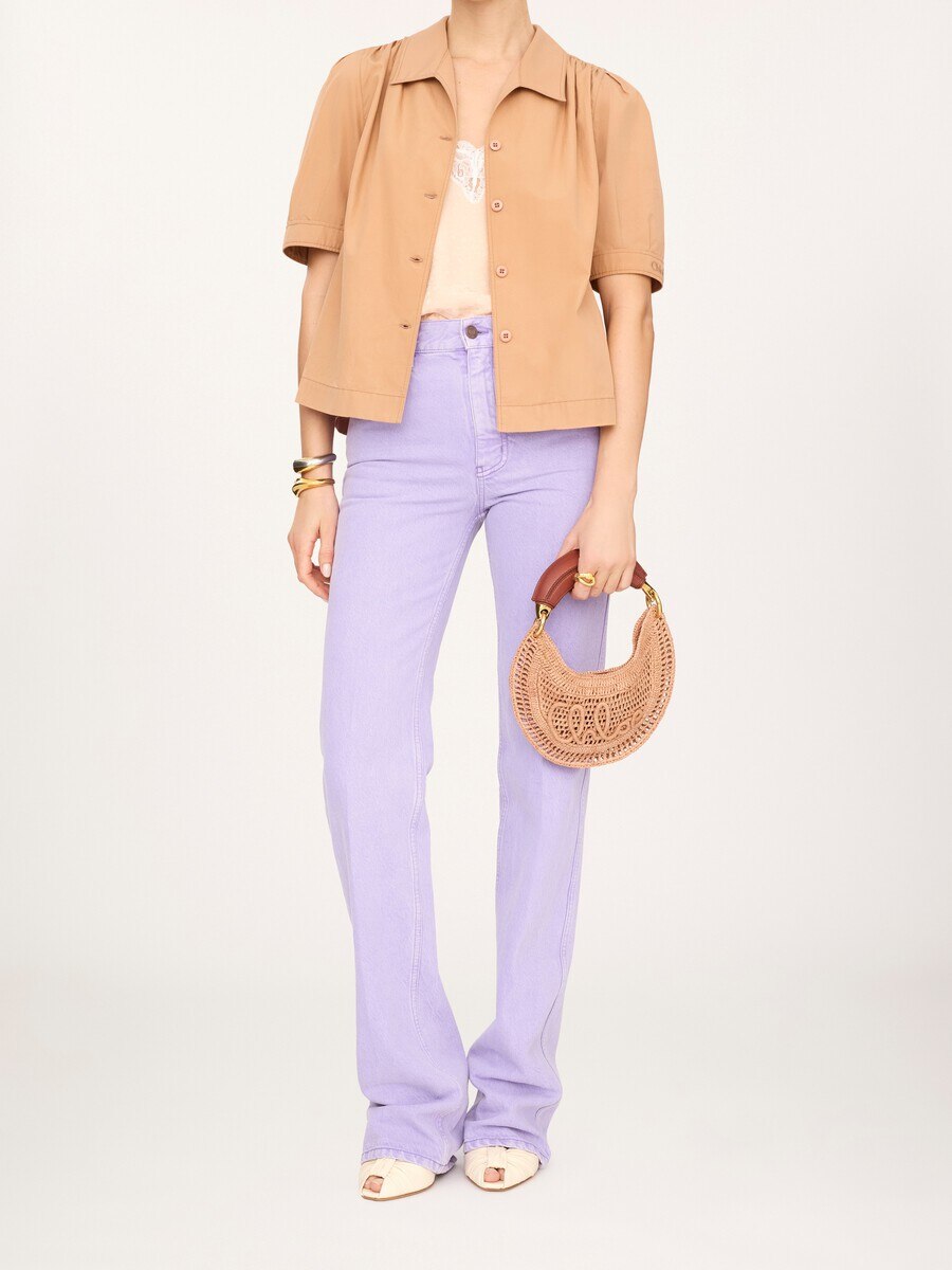 Mini Summer Banana hobo bag with strap in raffia - 8