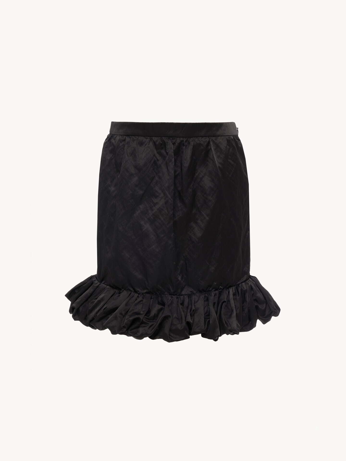 Ruffled mini skirt in washed technical satin - 2
