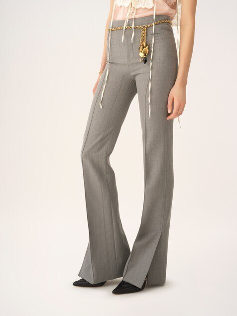 Tailored trousers in chiné wool