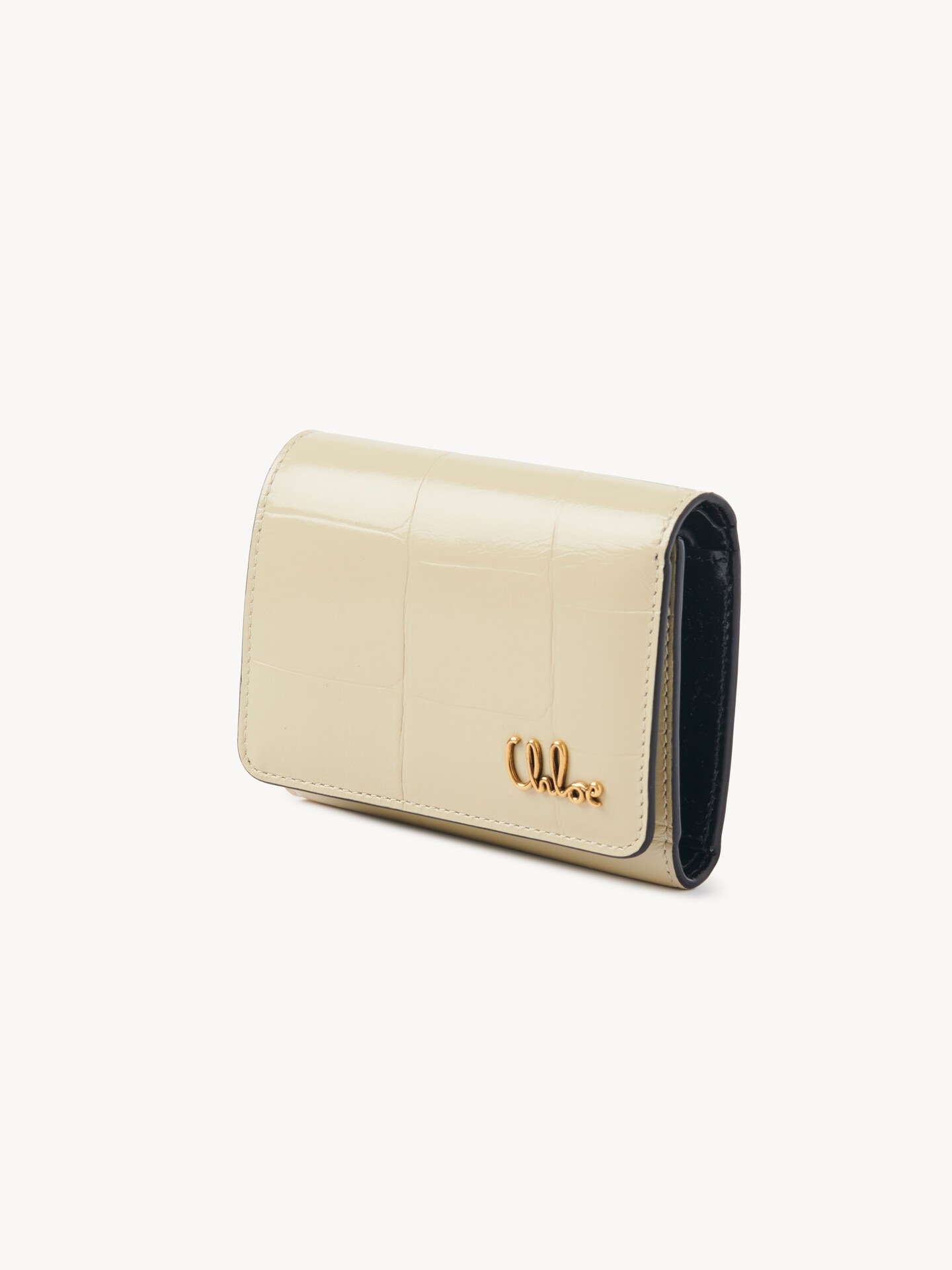 Small Chloé Iconic tri-fold in croco-effect leather - 3
