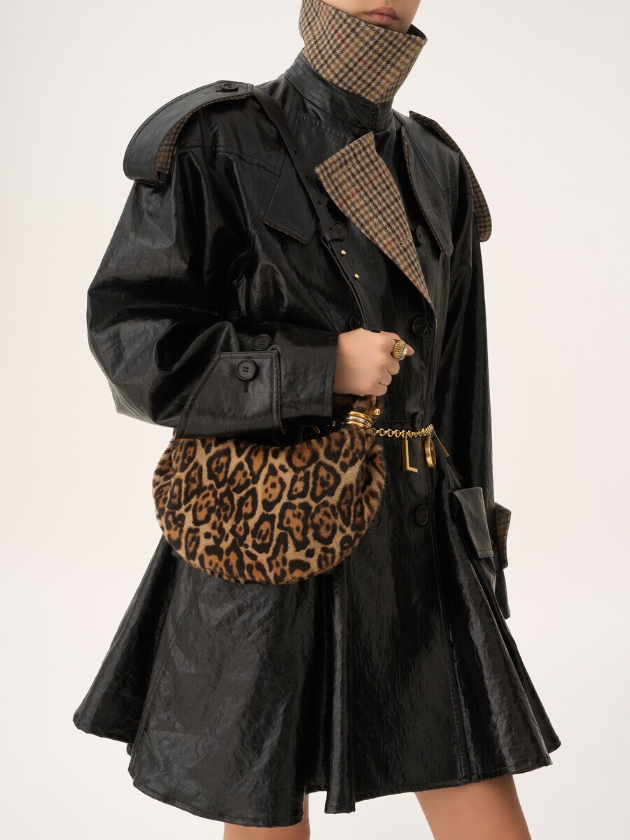 Mini Bracelet Hobo bag in leopard-print shearling - 3