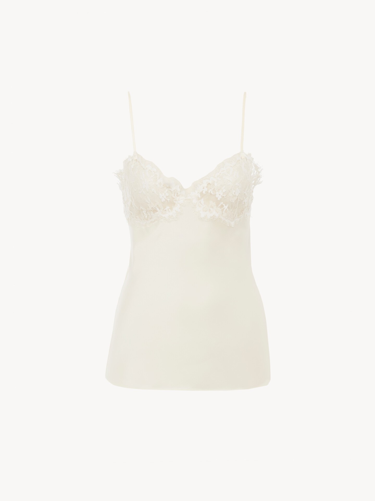 Camisola de sat&eacute;n de seda lavada y encaje - 2
