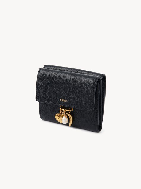 Small Chlo&eacute; Charms tri-fold wallet in grained leather