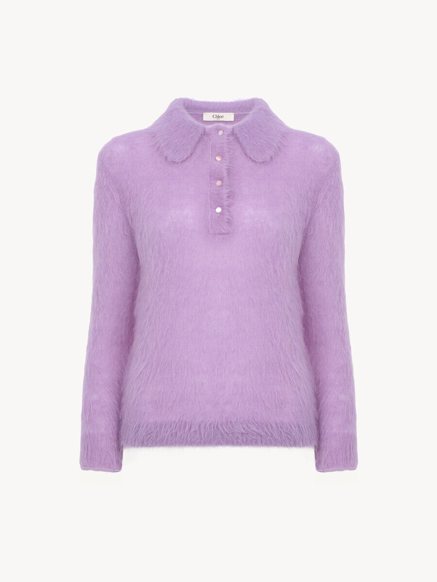 Polo sweater in an alpaca wool-blend knit - 2