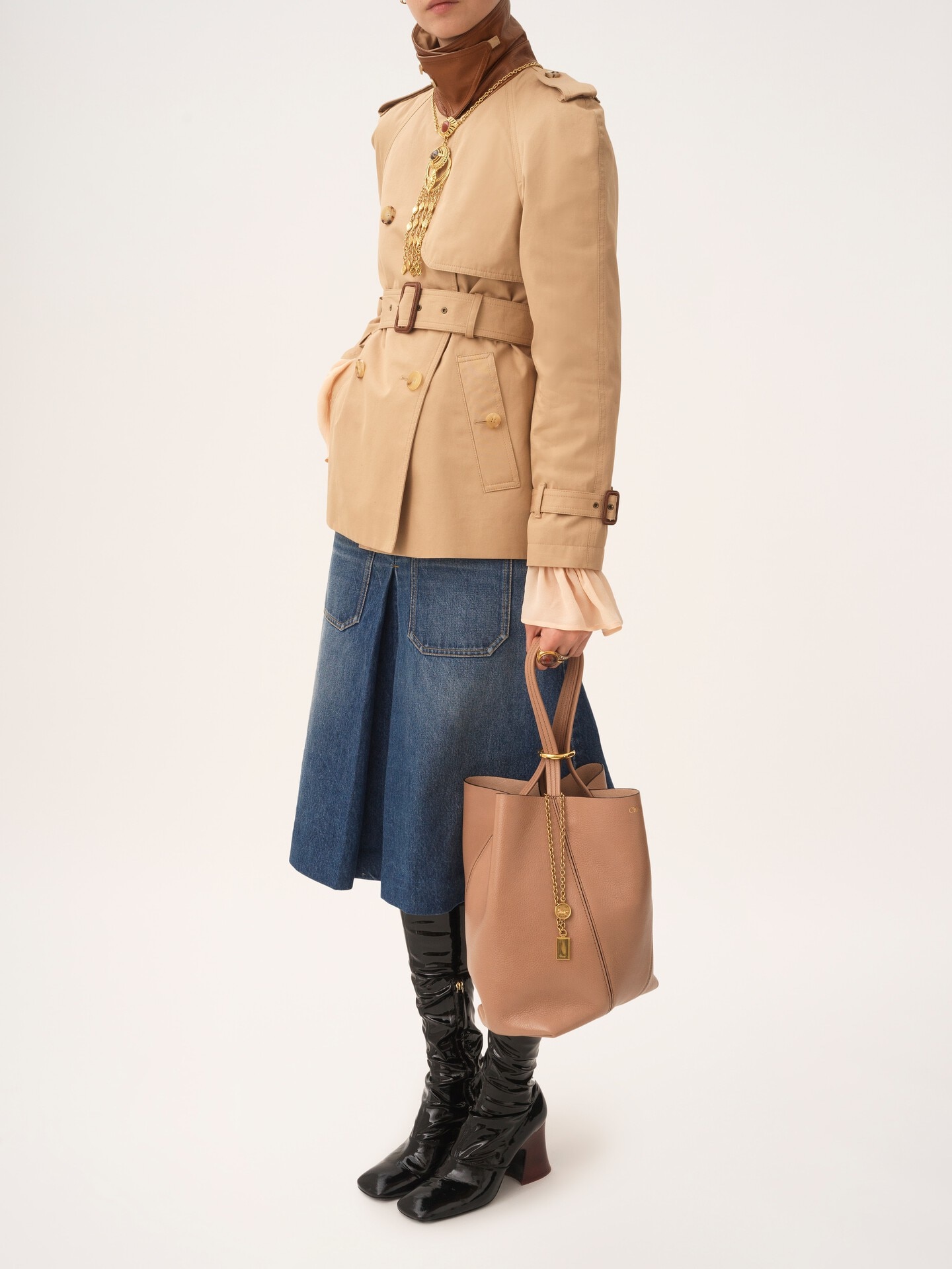 Chloé Spin tote bag in grained leather - 7