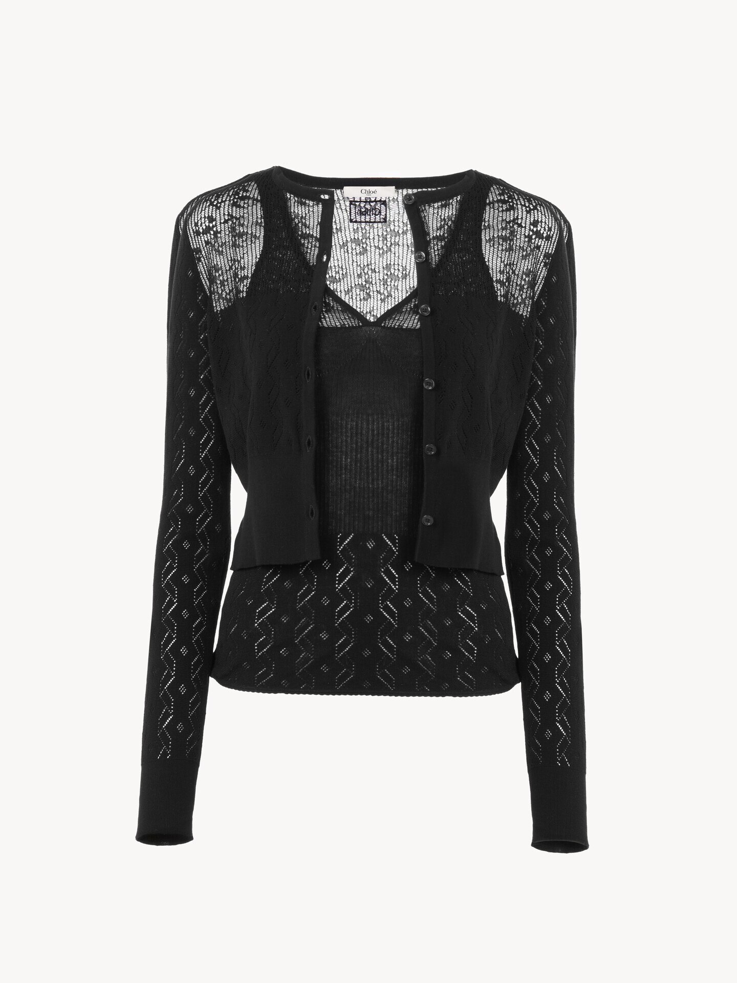 Twin set in cotton knit - 1