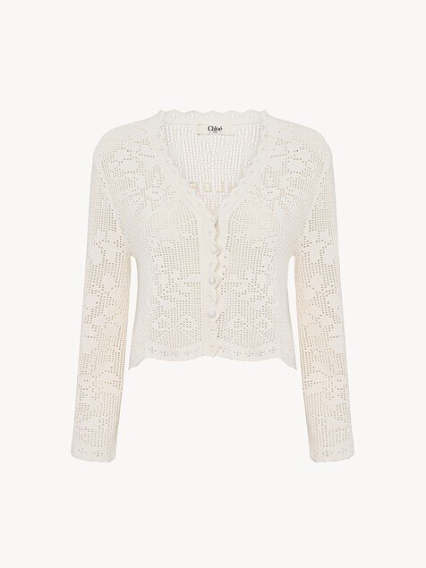 Cropped cardigan in a cotton knit