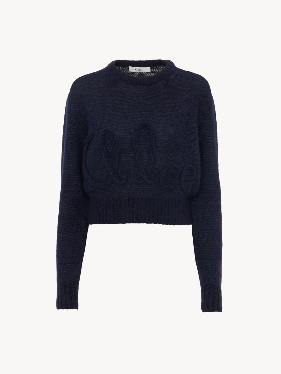Logo sweater in alpaca wool & silk knit - 2