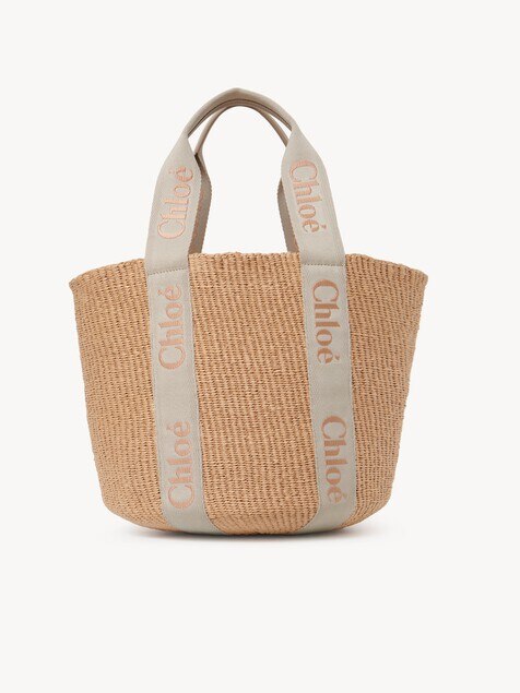 Large Woody basket in natural fibres