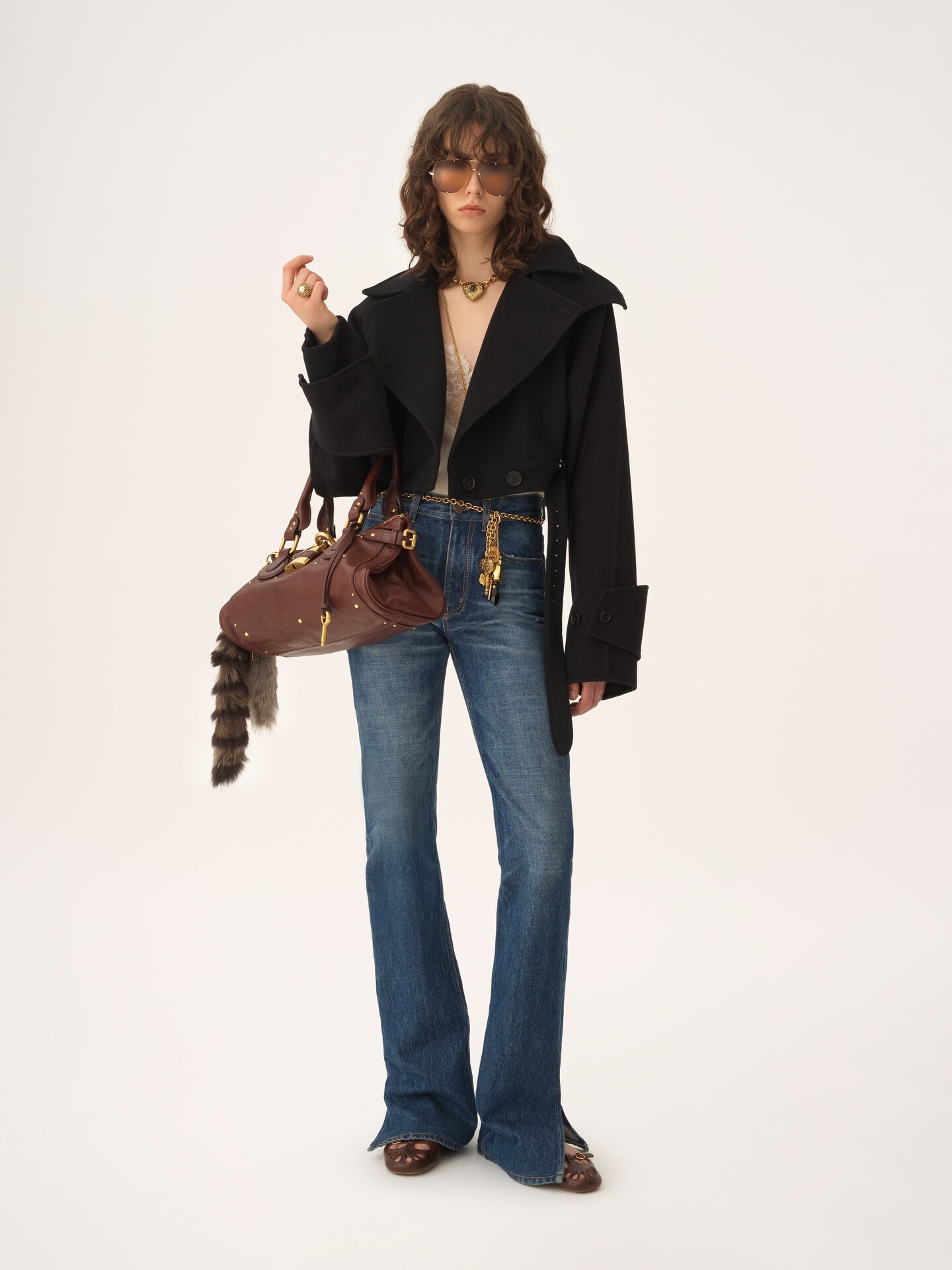 Cropped coat in double-face wool - 3