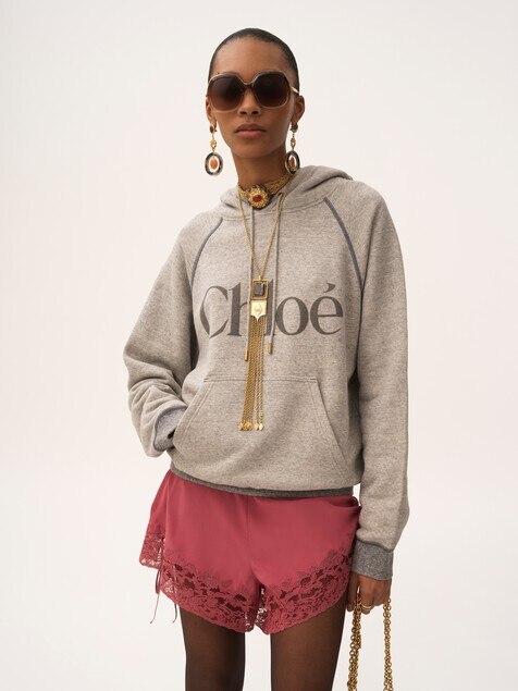 Oversized logo hoodie in a cotton fleece mix