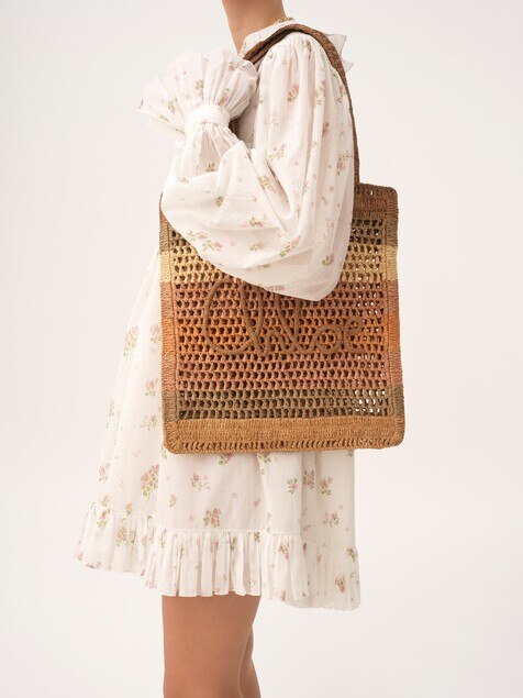 Summer Banana tote bag in raffia