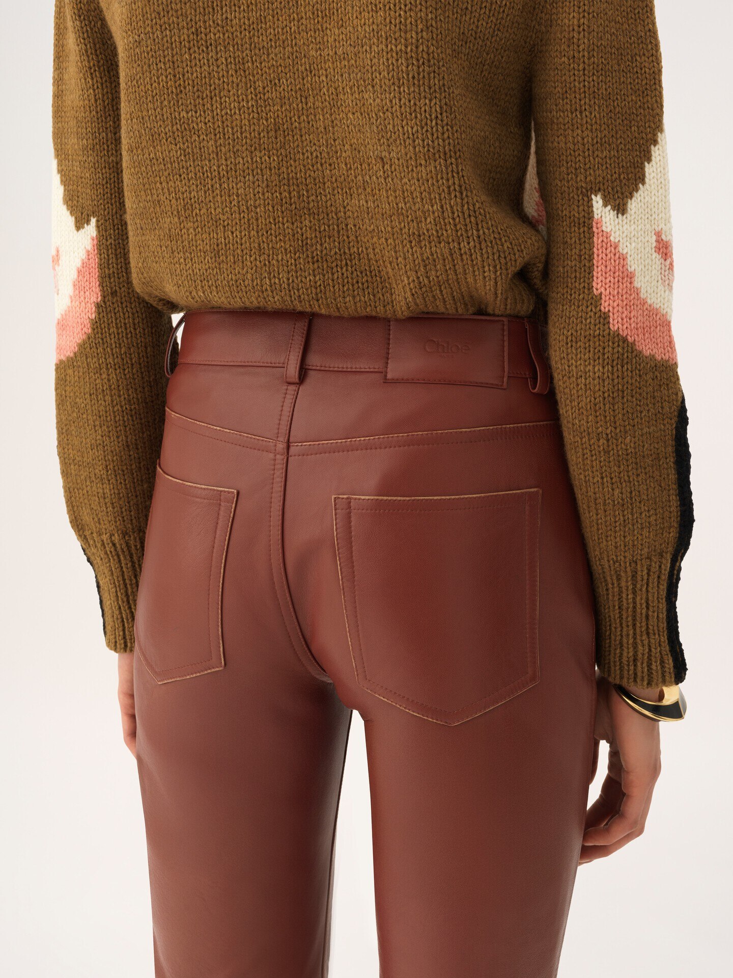 Flared trousers in leather - 6