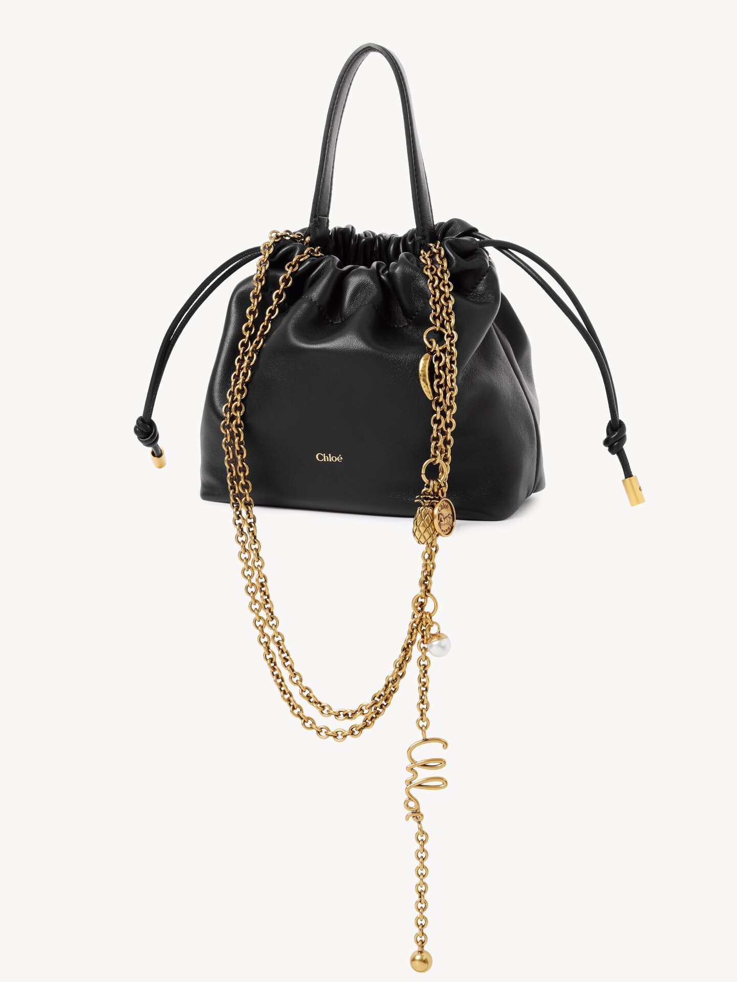 Mini Chlo&eacute; Icons shoulder bag with chain in soft leather - 4