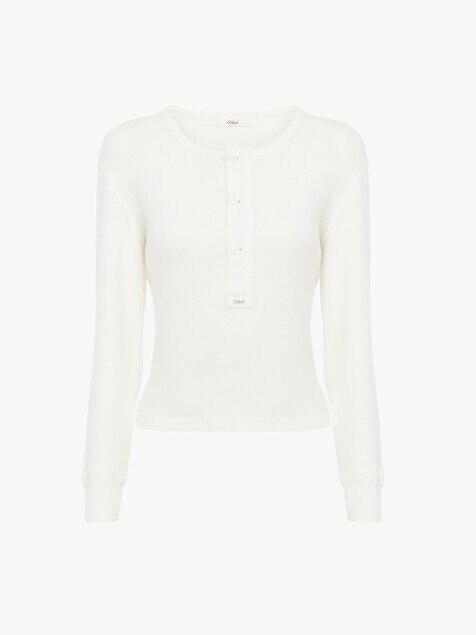 Henley shirt in cotton jersey