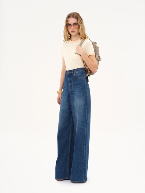 Crew-neck logo T-shirt in cotton jersey