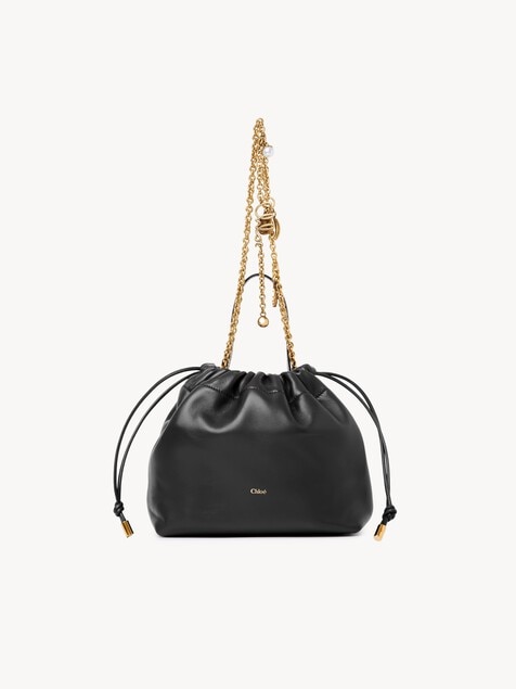Bolso de hombro peque&ntilde;o Chlo&eacute; Icons con cadena de cuero suave
