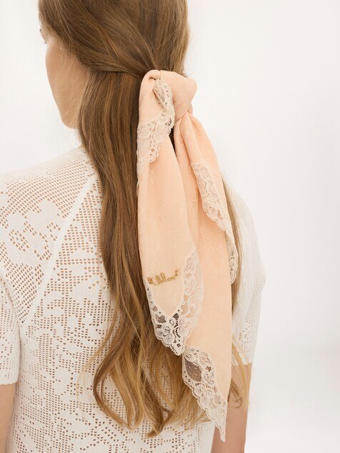 The Chlo&eacute; Poetic square scarf in silk & lace