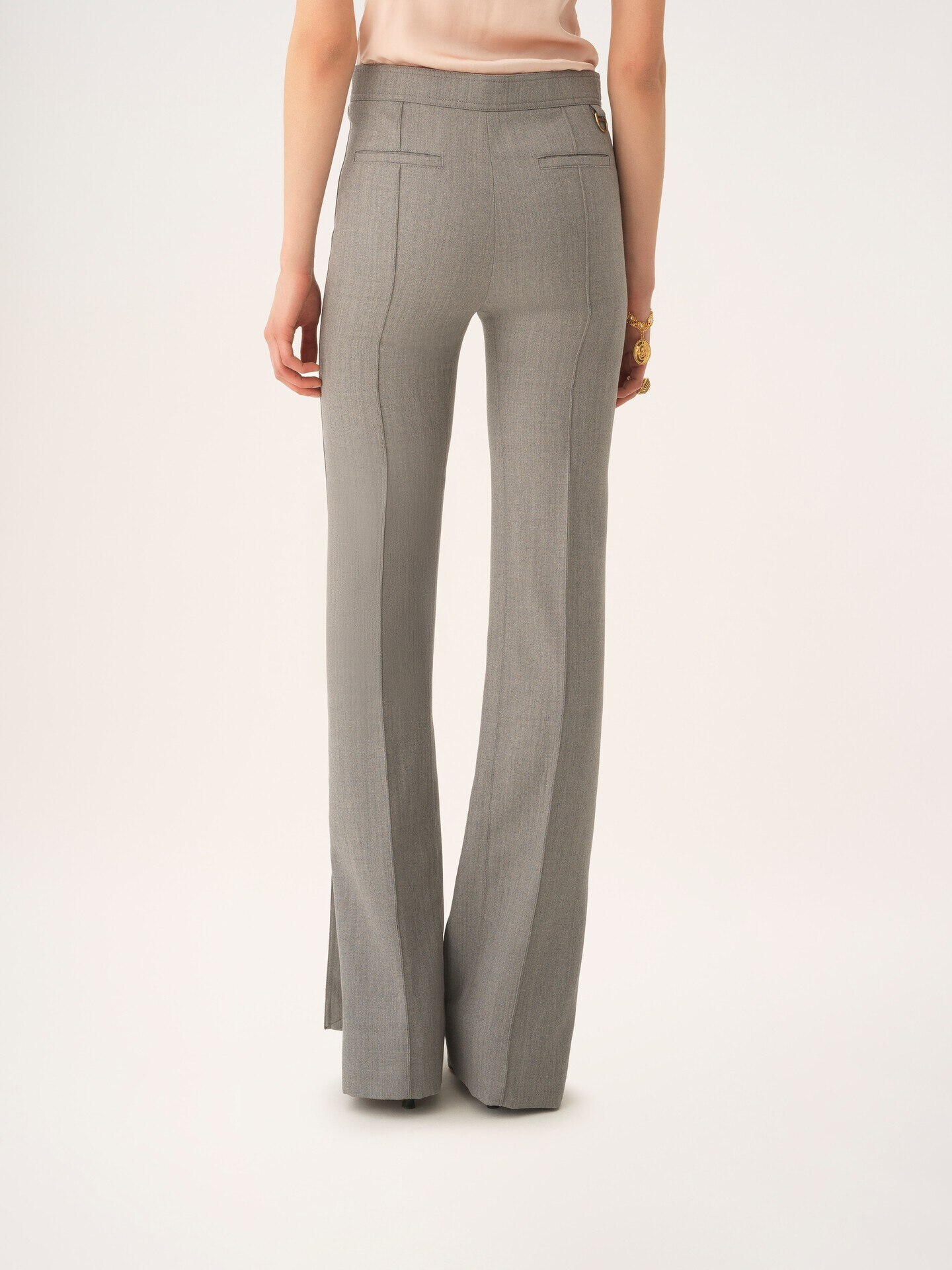 Tailored trousers in chin&eacute; wool - 5