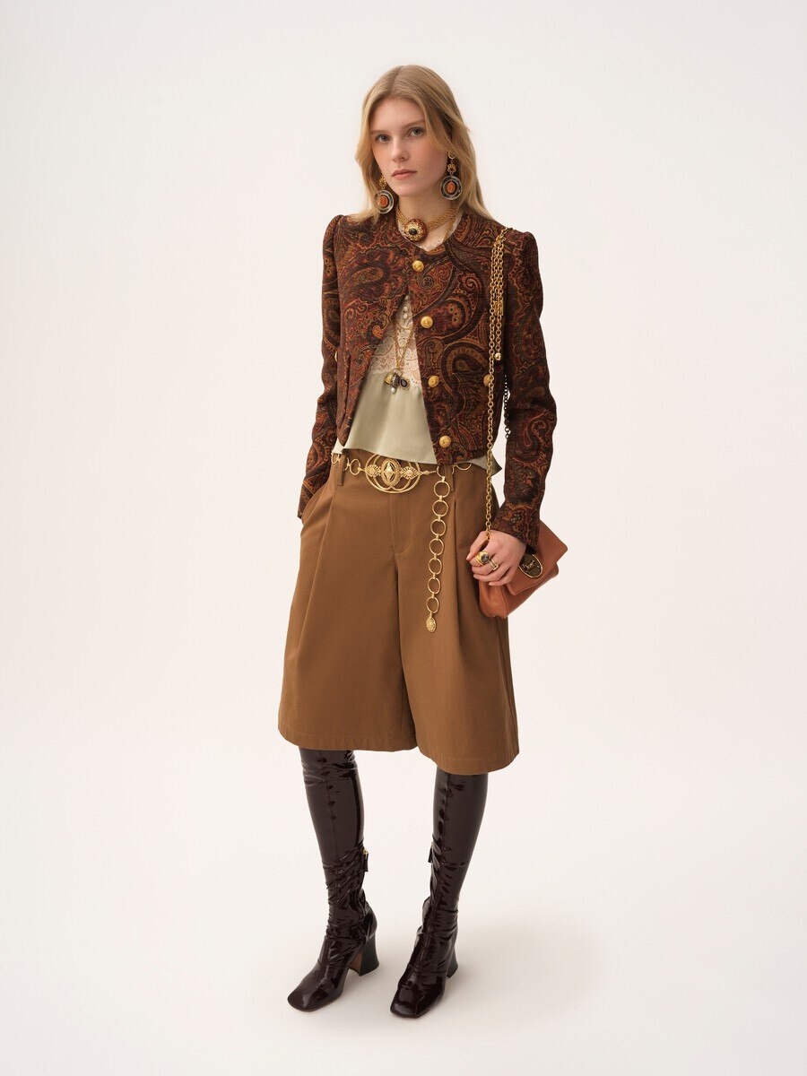 Bolso de hombro peque&ntilde;o Chlo&eacute; Heritage de cuero granulado - 10