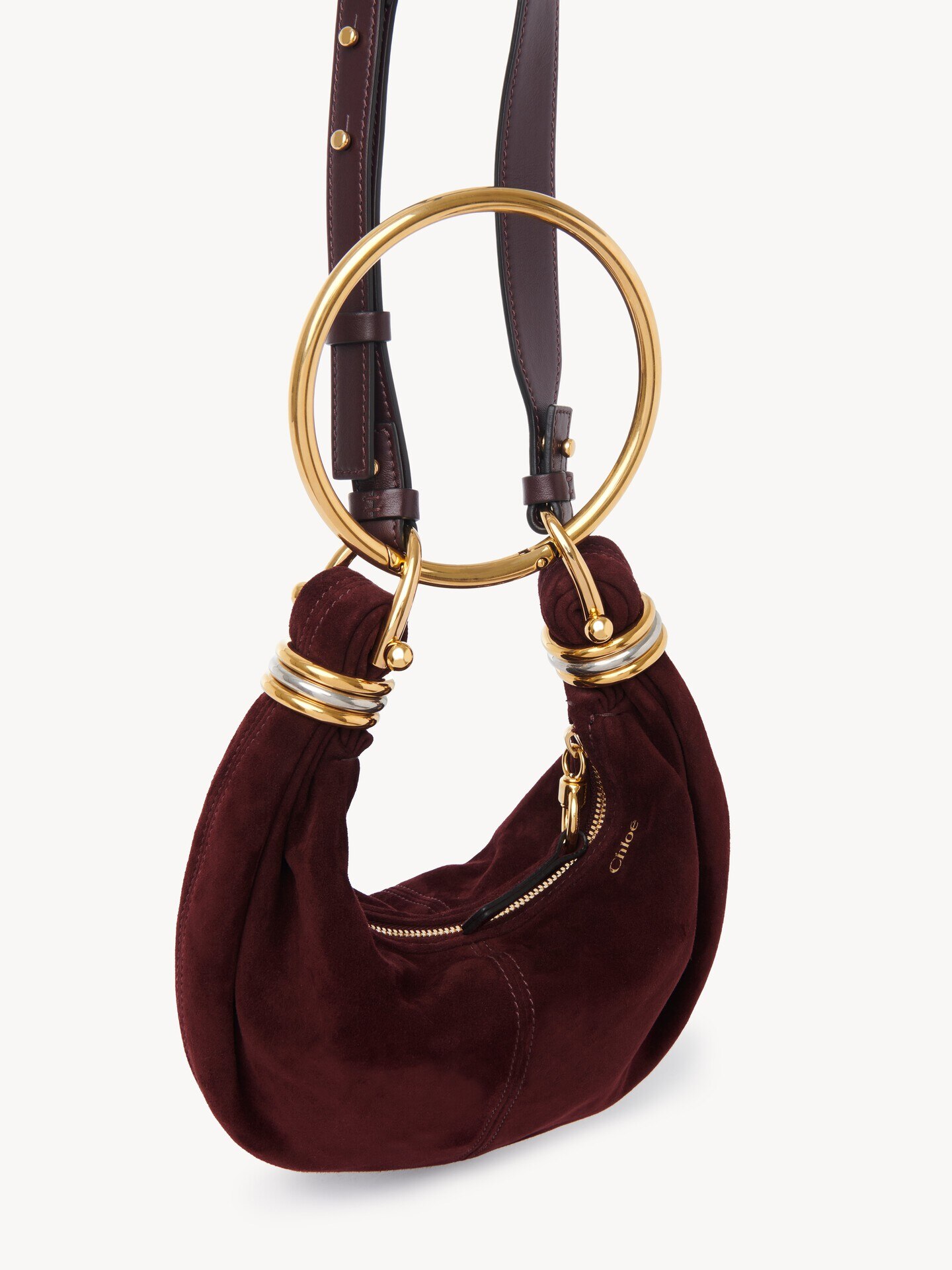 Mini Bracelet Hobo bag in suede leather - 6
