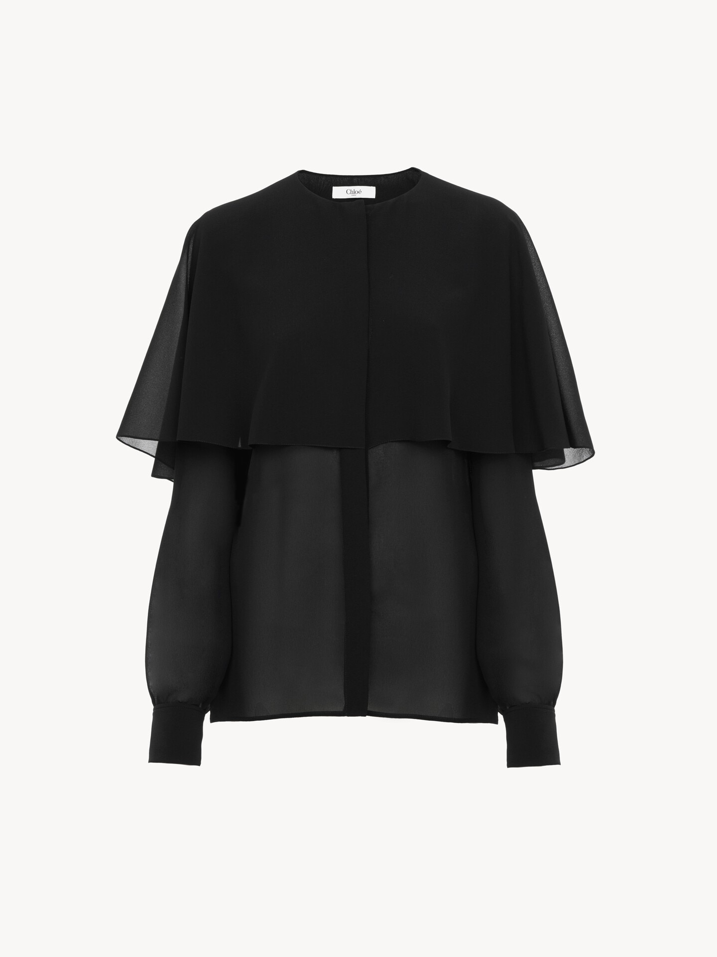 Cape blouse in silk georgette - 1