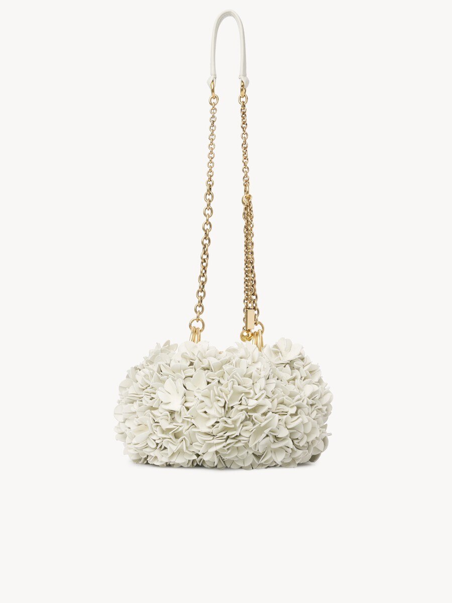 Chlo&eacute; Pliss&eacute; shoulder bag with chain in leather flowers - 7