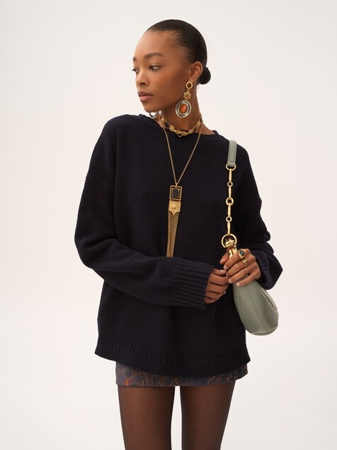 Logo jumper in a wool & cashmere knit