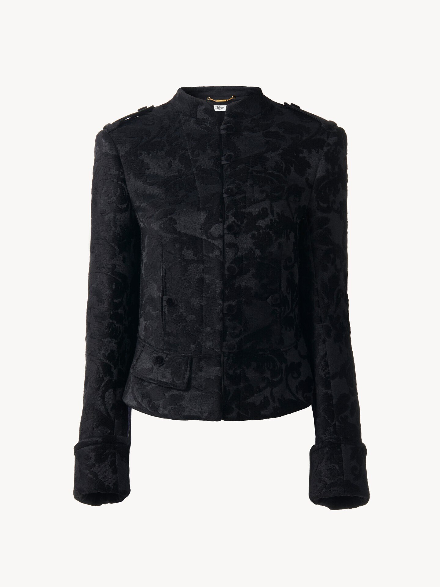 Chaqueta ajustada de terciopelo con motivo floral - 2