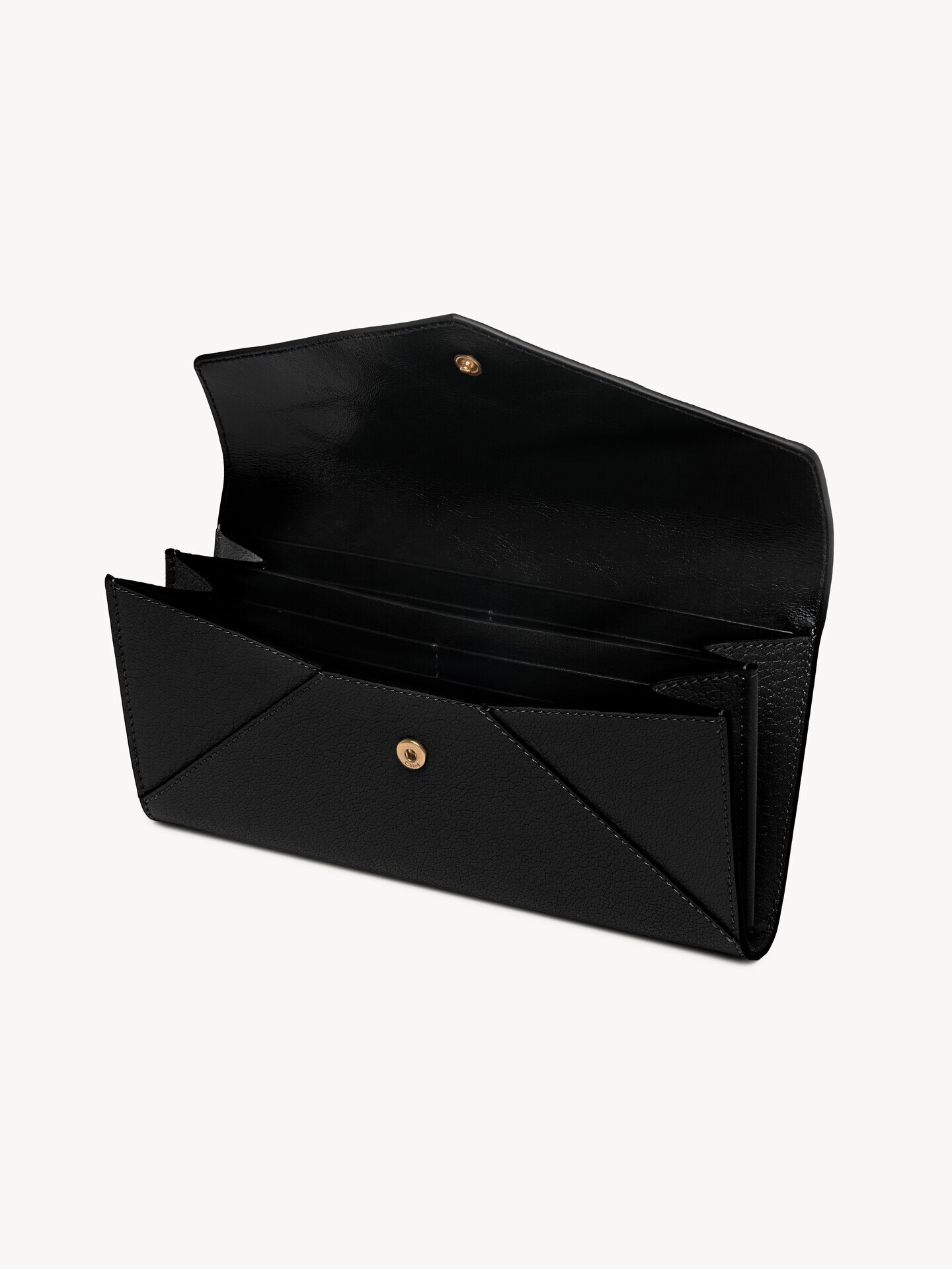 Envelope long wallet with flap in grained leather - 5