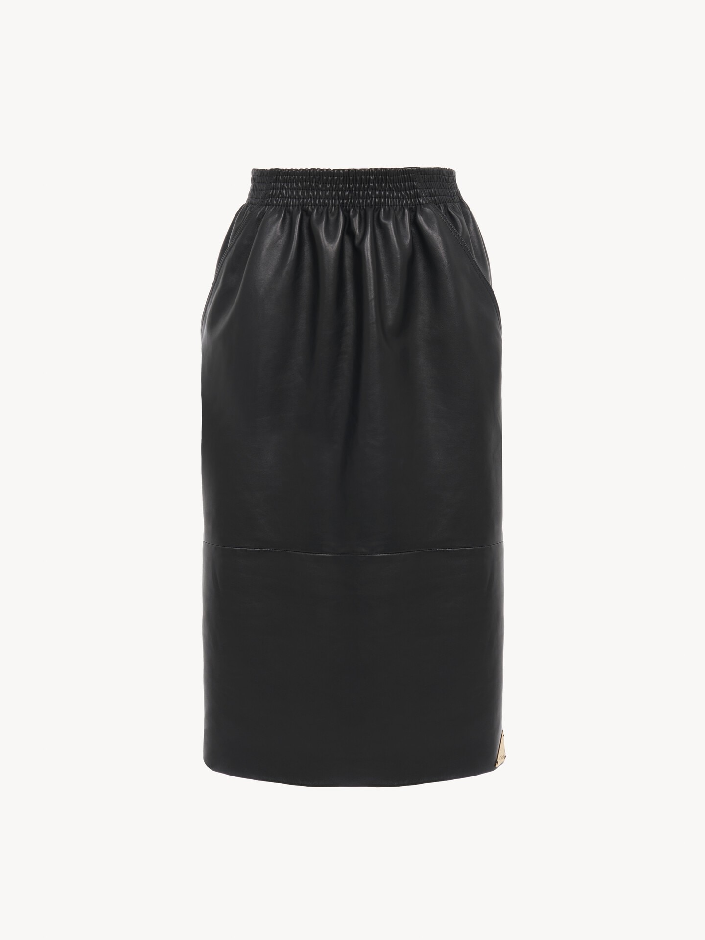 Knee-length pencil skirt in leather - 2