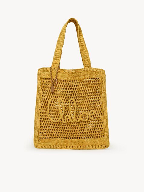 Summer Banana tote bag in raffia