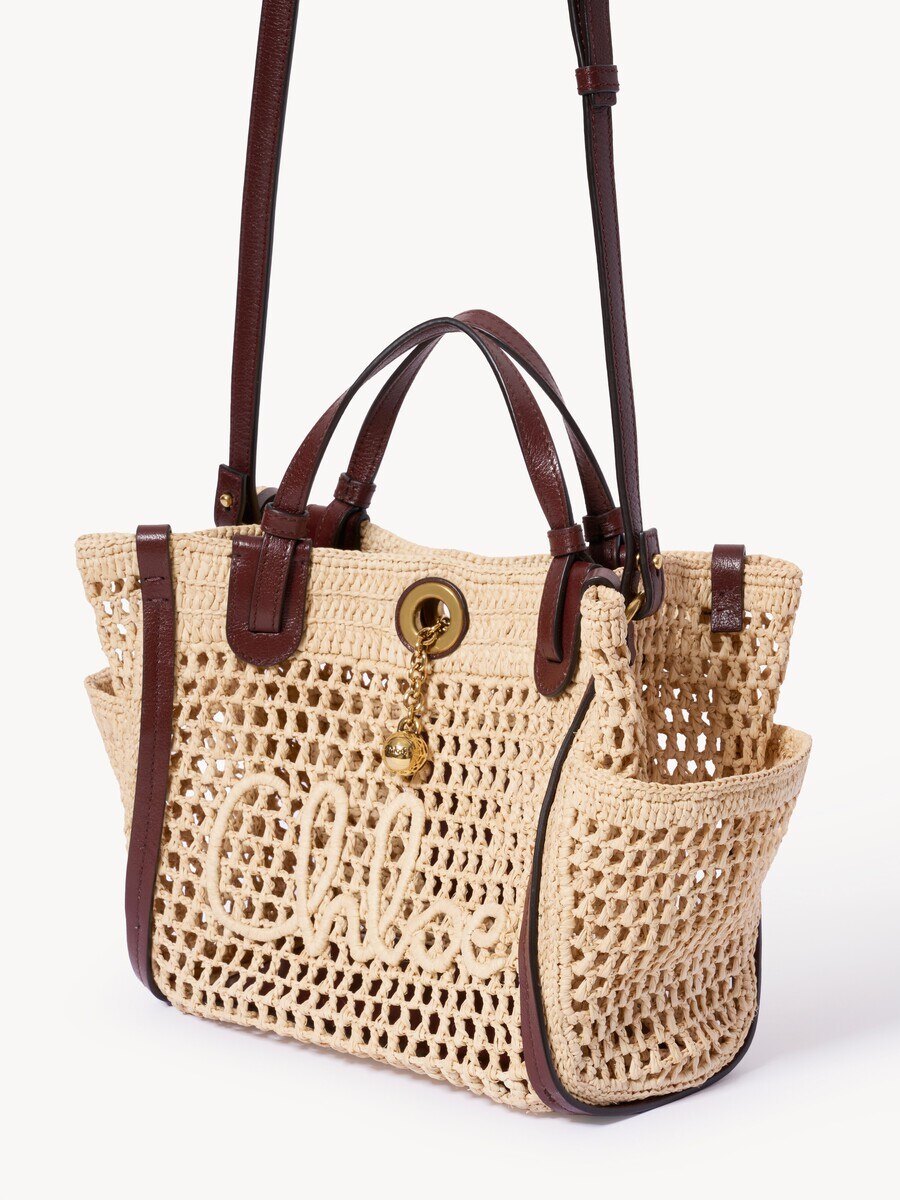 Small Chlo&eacute; Iconic double carry bag in raffia - 3