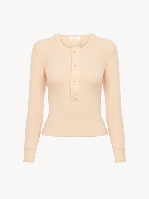 Henley shirt in cotton jersey