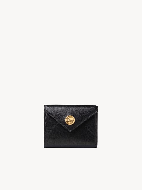 Monedero tarjetero Envelope peque&ntilde;o de cuero granulado
